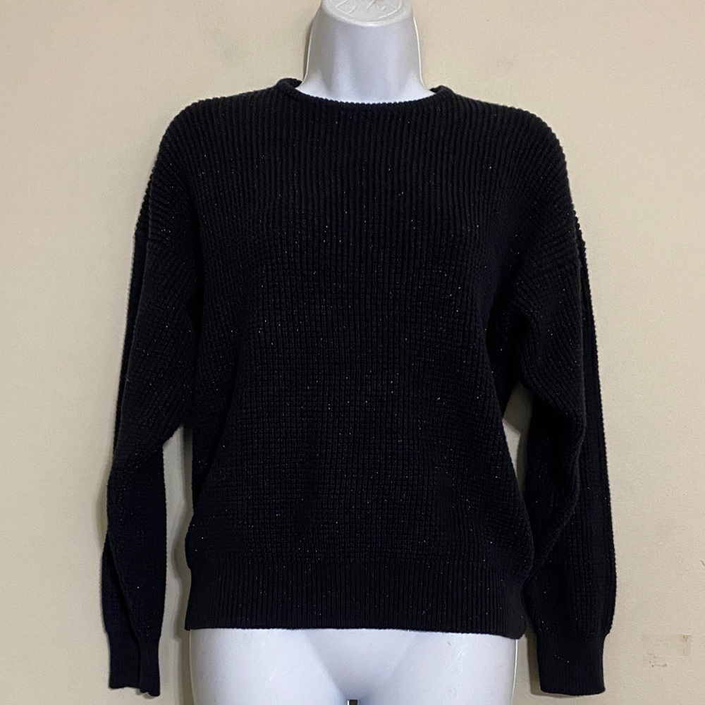 Yves Saint Laurent vintage Black Crewneck Sweater  women L pullover casual knit